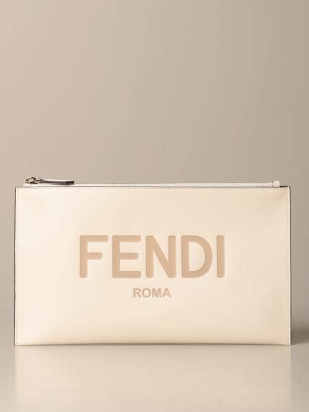 fendi clutch white